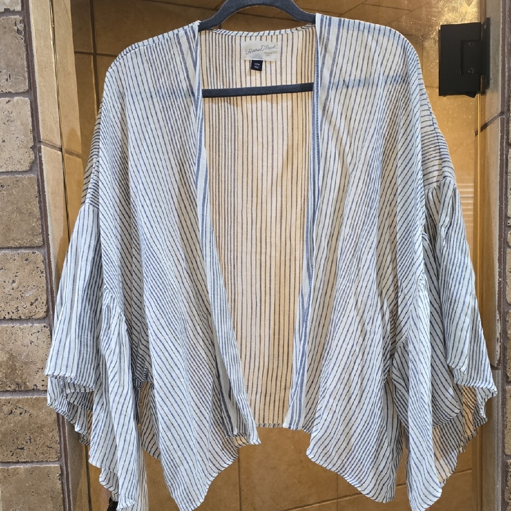 Universal Thread Beige and Navy Striped Cardigan